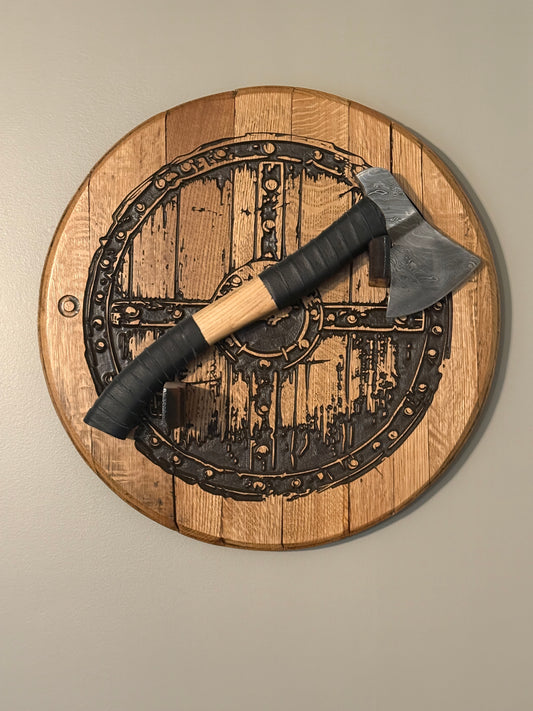 Custom CNC-Engraved Bourbon Barrel Head