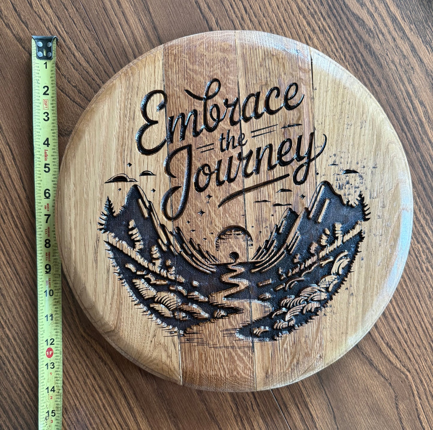 Embrace the Journey on 13.5 Barrel head