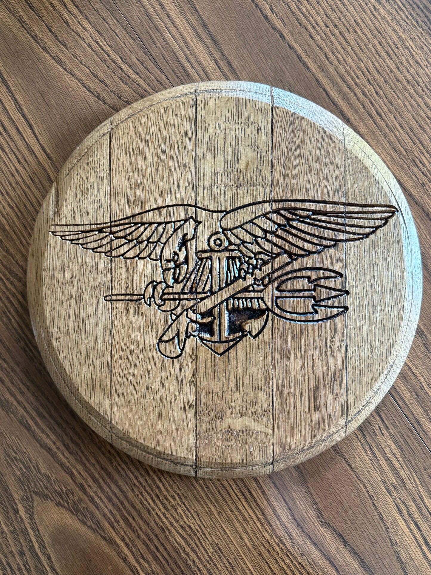 15-gallon Bourbon Barrel Head - US Navy SEAL