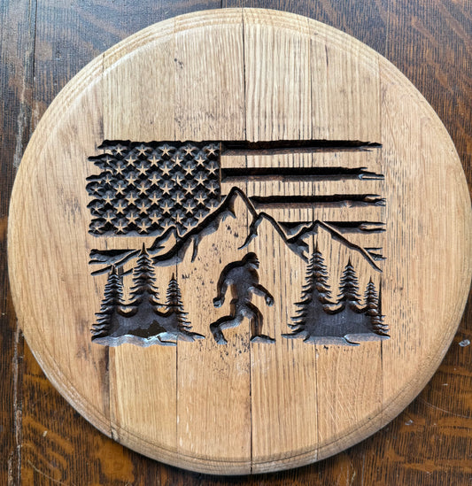 10" / 5 gallon Big Foot and Mountains Barrel head