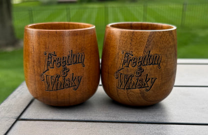 Wooden Whiskey Cups – 6 oz, Set of 2