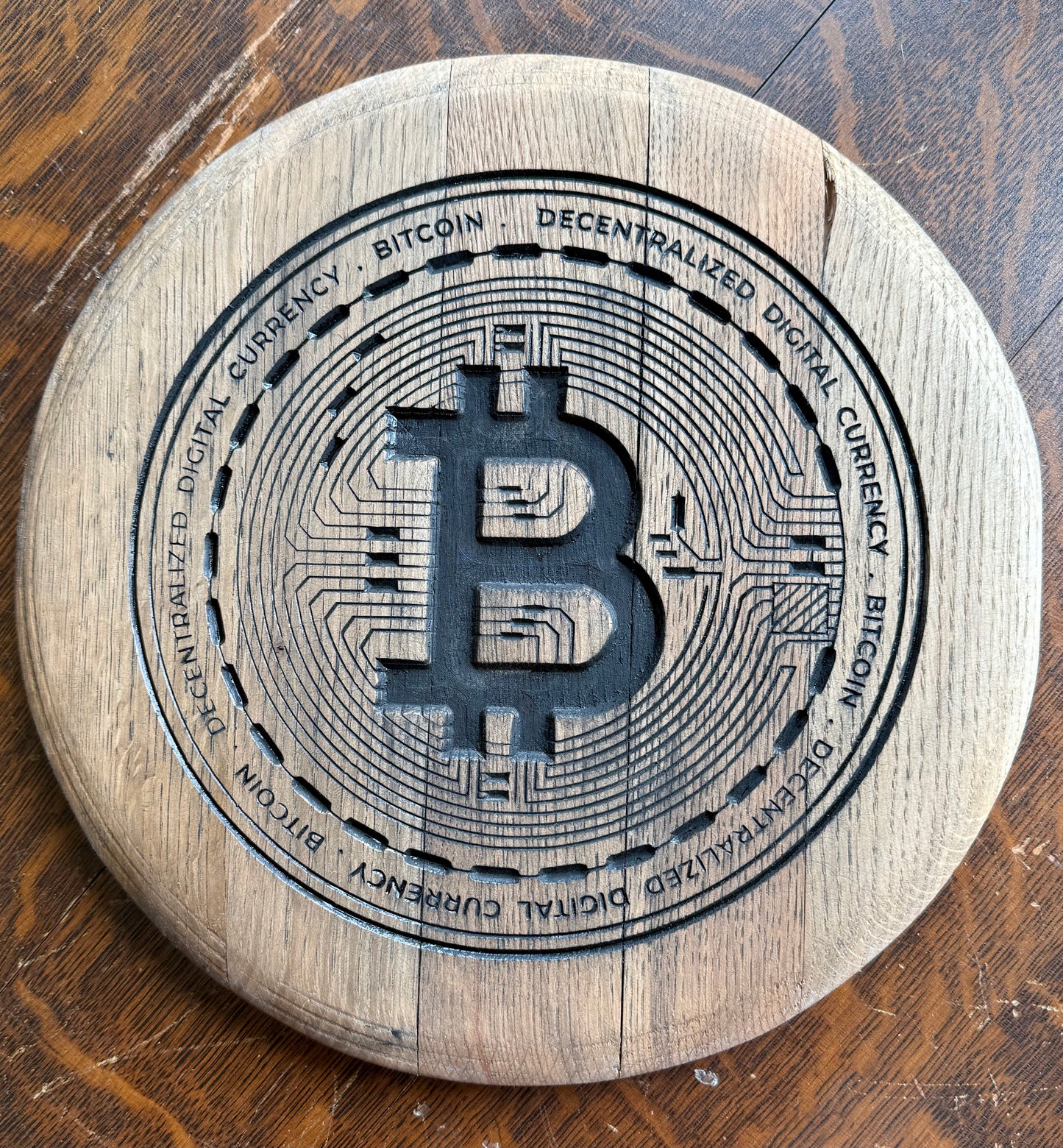 15-gallon Bourbon Barrel Head Bitcoin