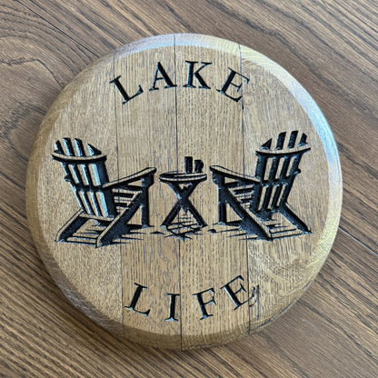 10" / 5 Gallon Lake Life Bourbon Barrel Head