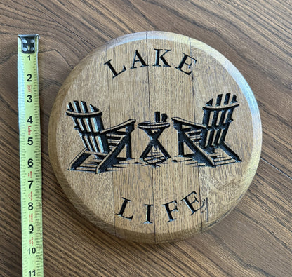 10" / 5 Gallon Lake Life Bourbon Barrel Head